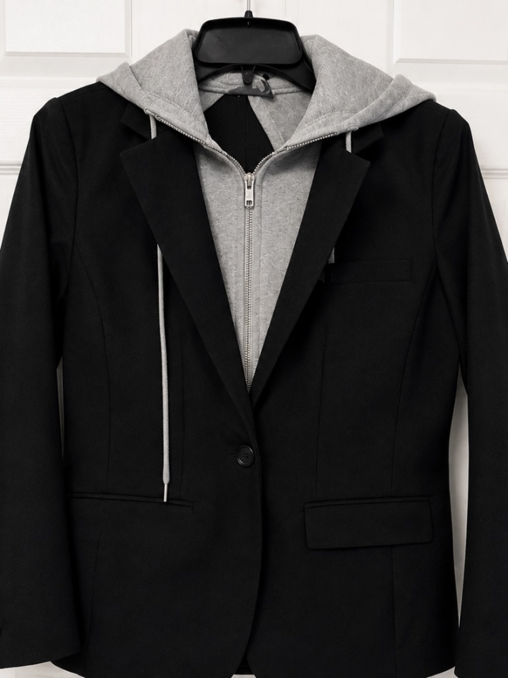 Liverpool Los Angeles Bl Blazer Removable Gray Hoodie Women’s Small – Like New